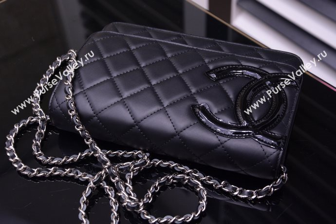 Chanel A33814 paint lambskin small woc handbag black bag 5868