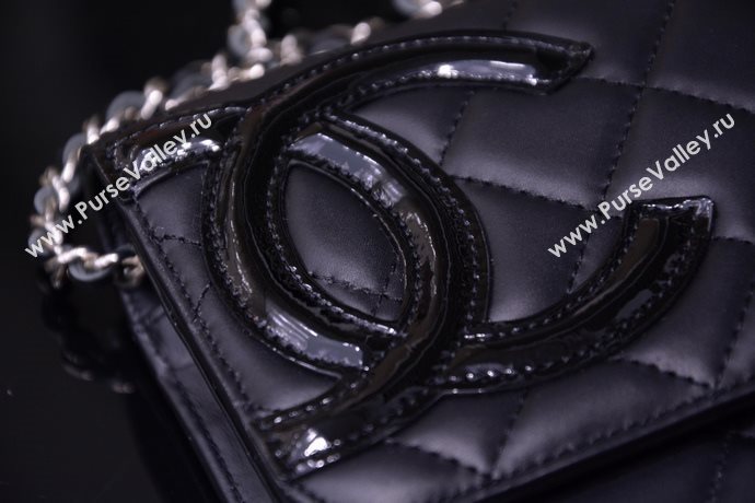 Chanel A33814 paint lambskin small woc handbag black bag 5868