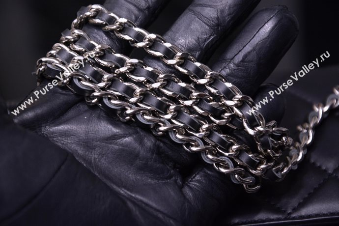 Chanel A33814 paint lambskin small woc handbag black bag 5868