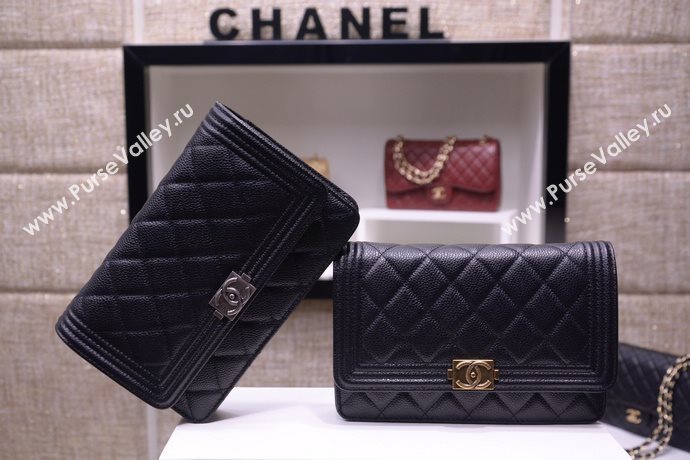 Chanel A33815 caviar lambskin small woc handbag black bag 5871