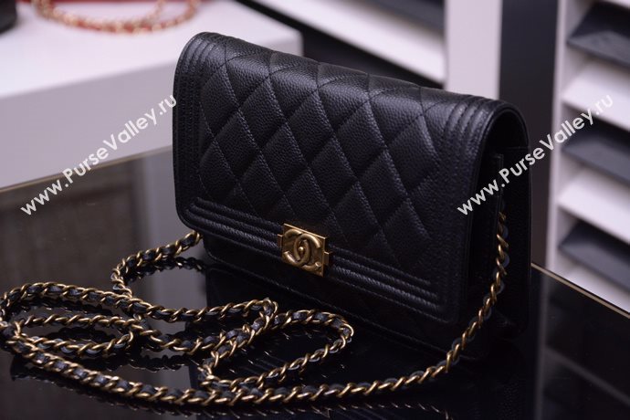 Chanel A33815 caviar lambskin small woc handbag black bag 5871