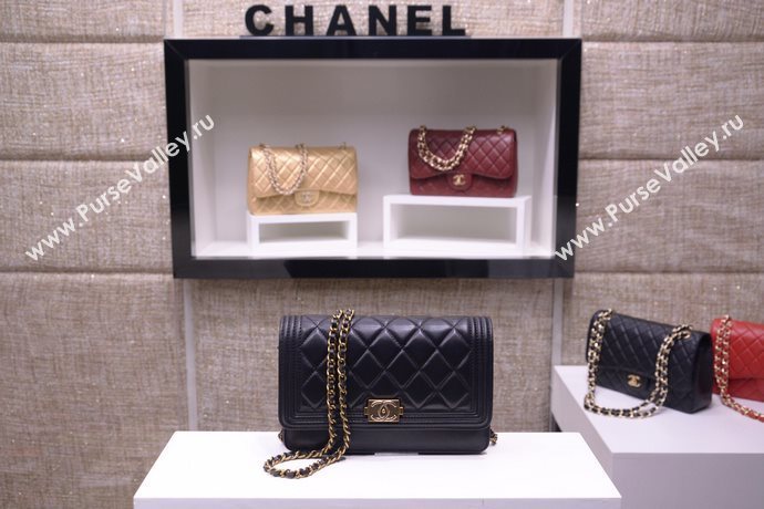 Chanel A33815 lambskin small woc handbag black bag 5873