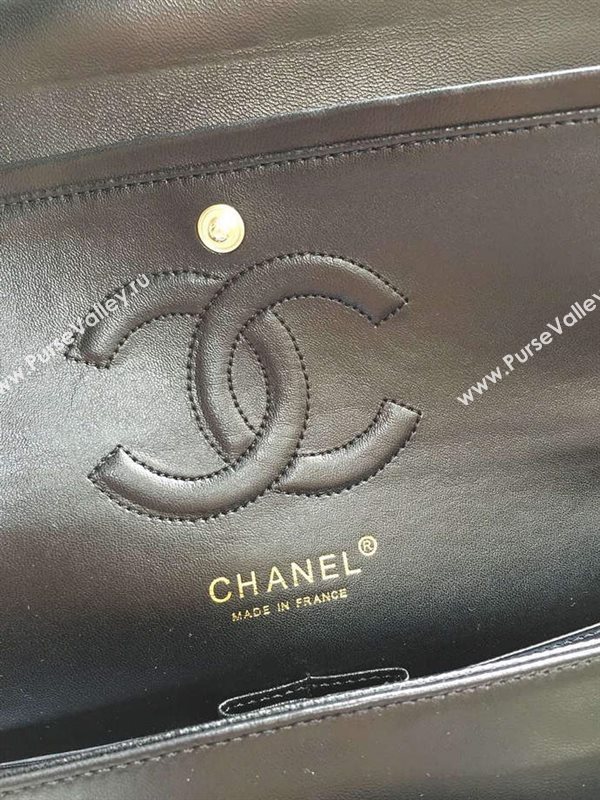 Chanel A1112 lambskin V classic flap handbag black bag 5876