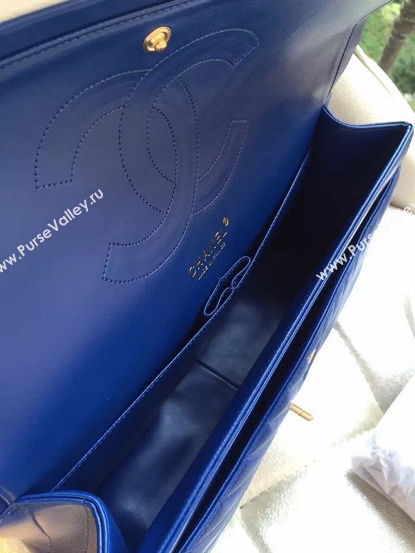 Chanel A1113 large lambskin V handbag blue bag 5882