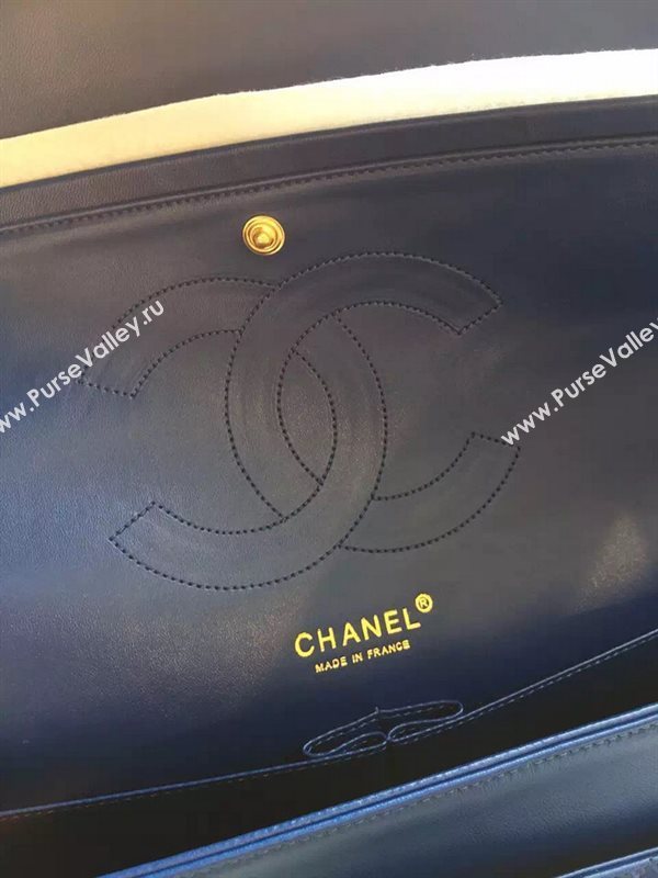 Chanel A1113 large lambskin V handbag blue bag 5882