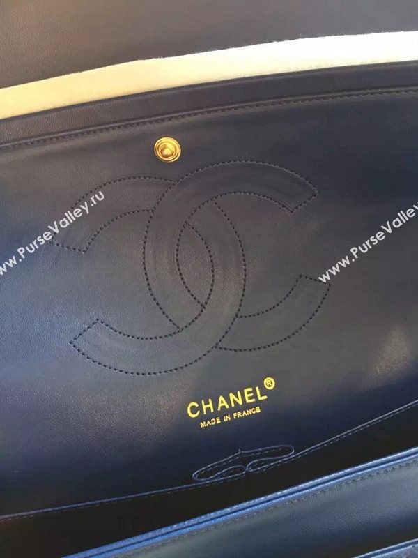 Chanel A1113 large lambskin V handbag blue bag 5882