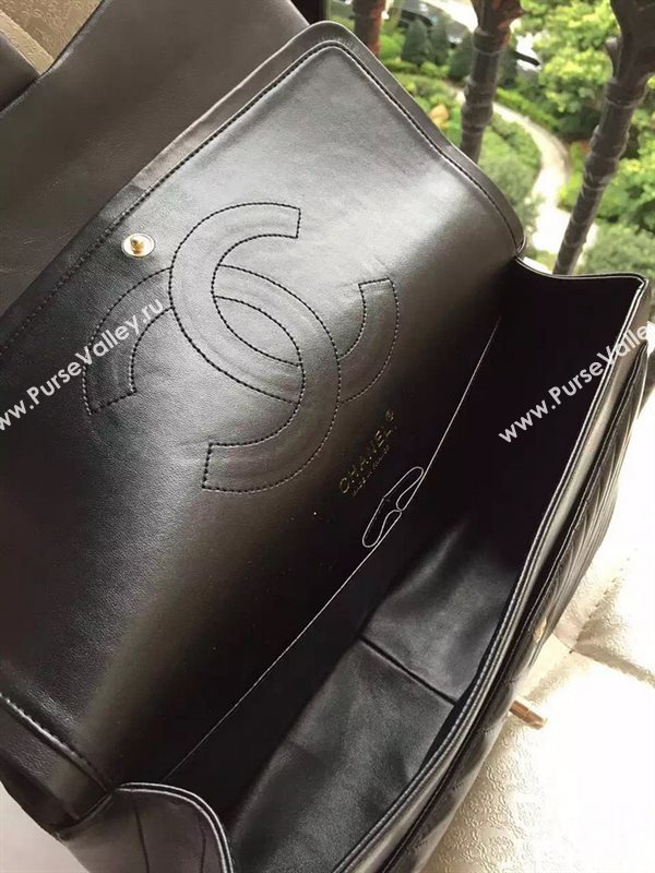 Chanel A1113 large lambskin V handbag black bag 5884