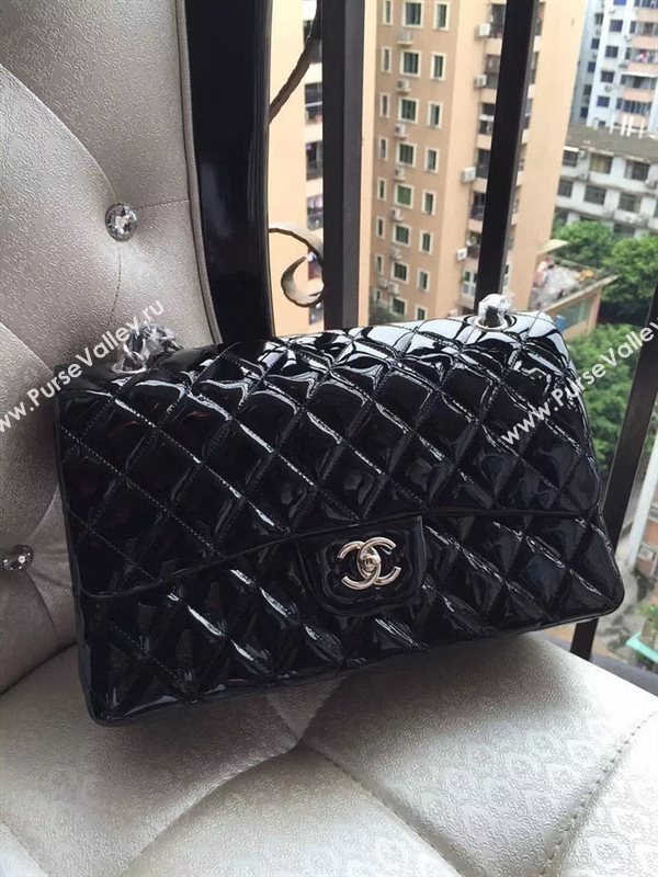 Chanel A1113 large paint lambskin handbag black bag 5886