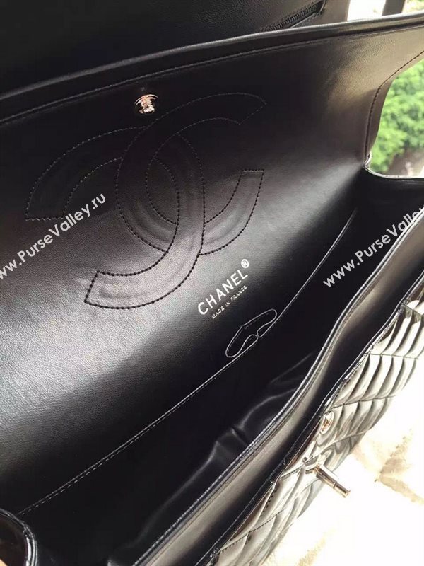 Chanel A1113 large paint lambskin handbag black bag 5886