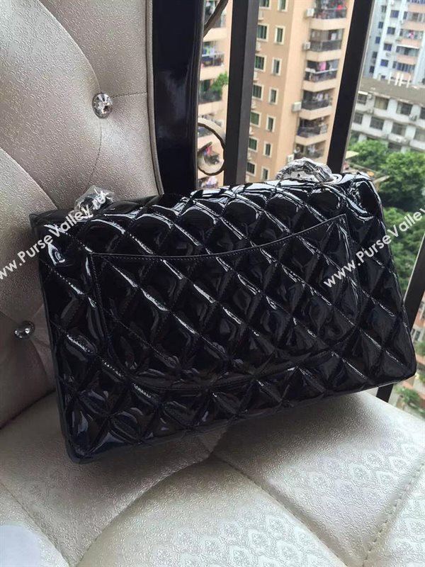 Chanel A1113 large paint lambskin handbag black bag 5886