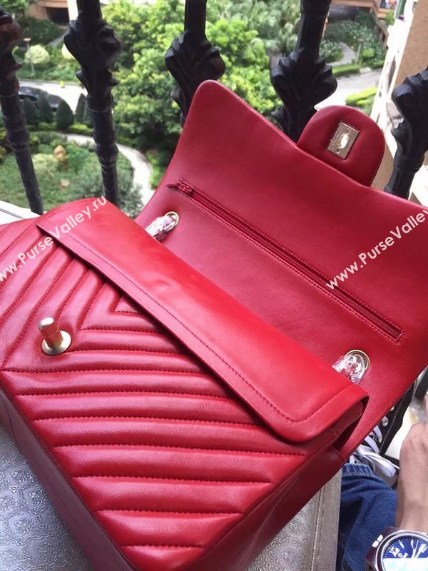 Chanel A1113 large lambskin V handbag red bag 5887