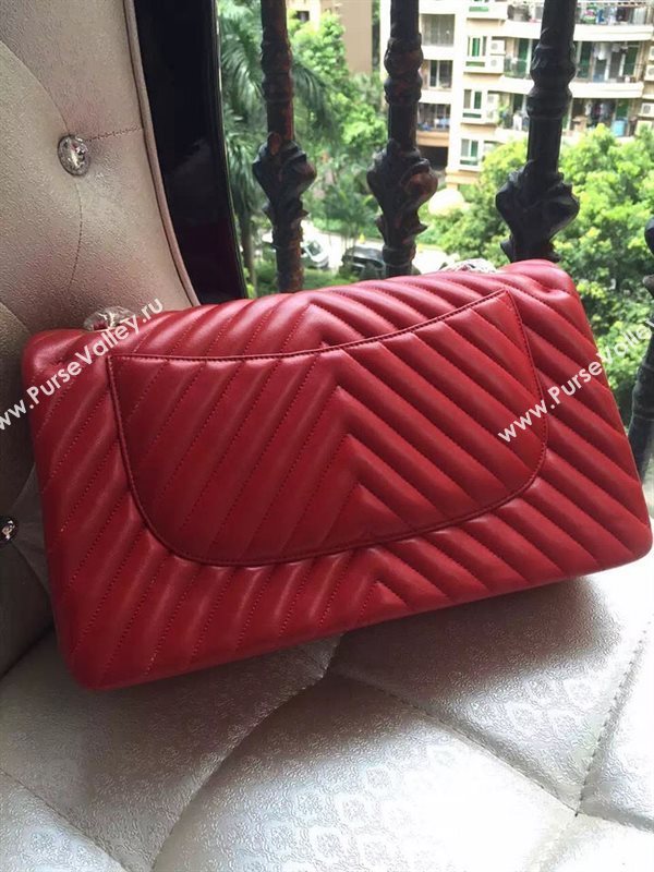 Chanel A1113 large lambskin V handbag red bag 5887