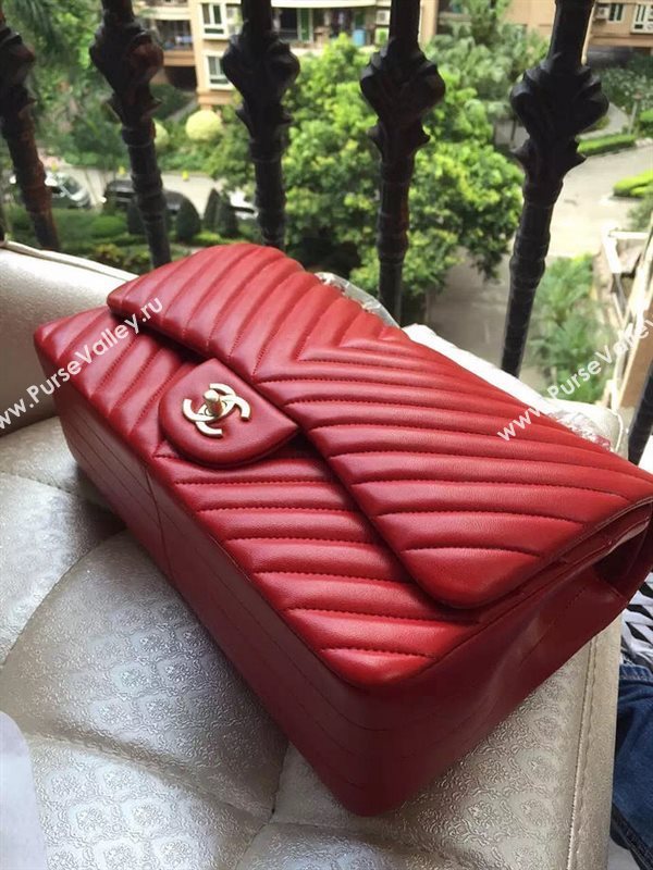 Chanel A1113 large lambskin V handbag red bag 5887