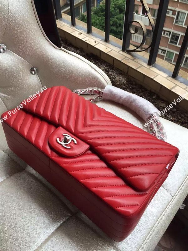 Chanel A1113 large lambskin V handbag red bag 5888