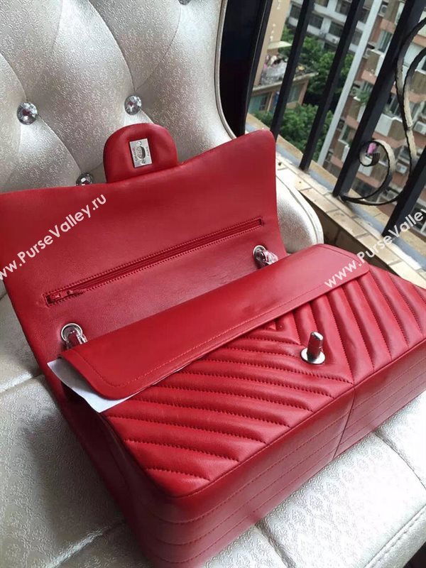 Chanel A1113 large lambskin V handbag red bag 5888