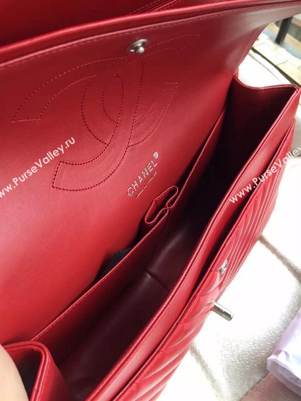 Chanel A1113 large lambskin V handbag red bag 5888