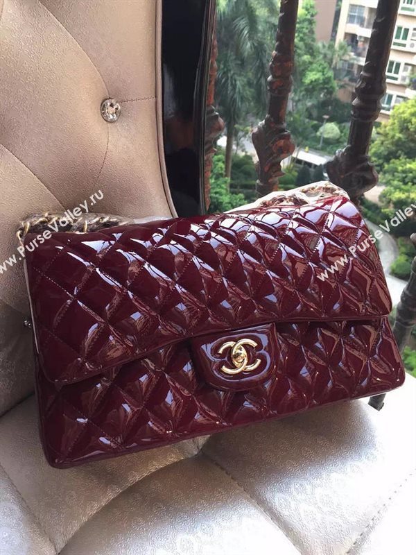 Chanel A1113 large paint lambskin handbag wine bag 5891