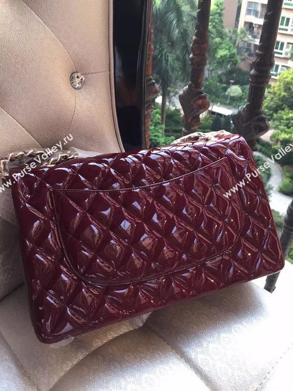 Chanel A1113 large paint lambskin handbag wine bag 5891