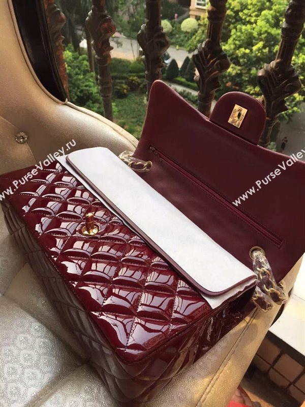 Chanel A1113 large paint lambskin handbag wine bag 5891