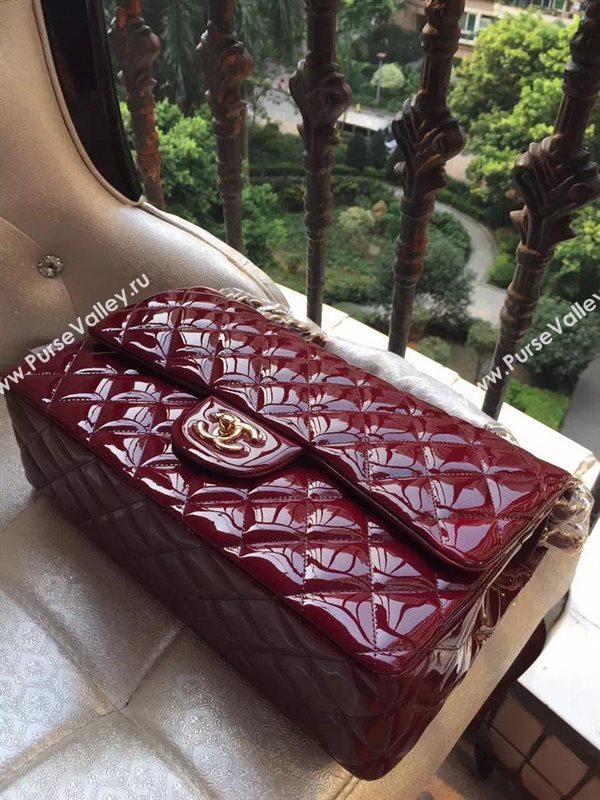 Chanel A1113 large paint lambskin handbag wine bag 5891