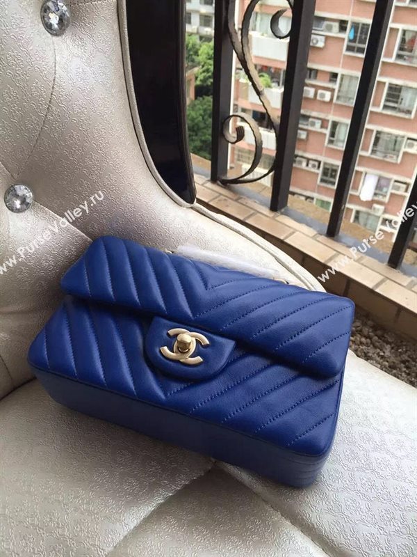 Chanel A1116 small lambskin blue handbag V bag 5894