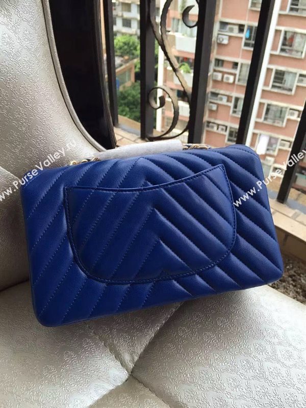 Chanel A1116 small lambskin blue handbag V bag 5894