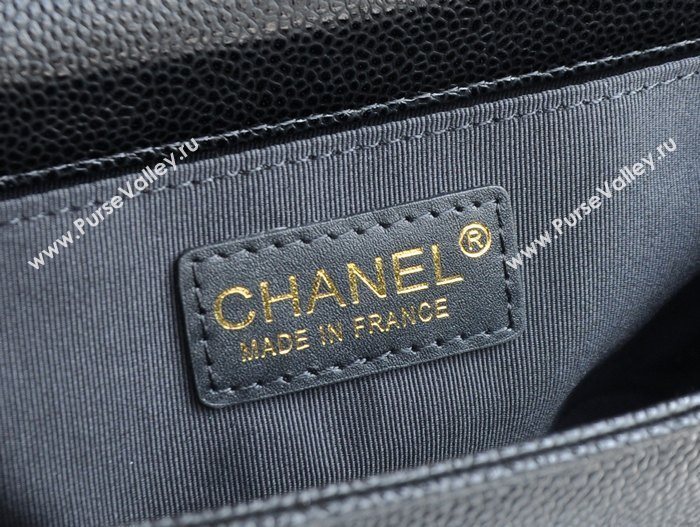 Chanel A67086 caviar lambskin medium le boy handbag black bag 5800