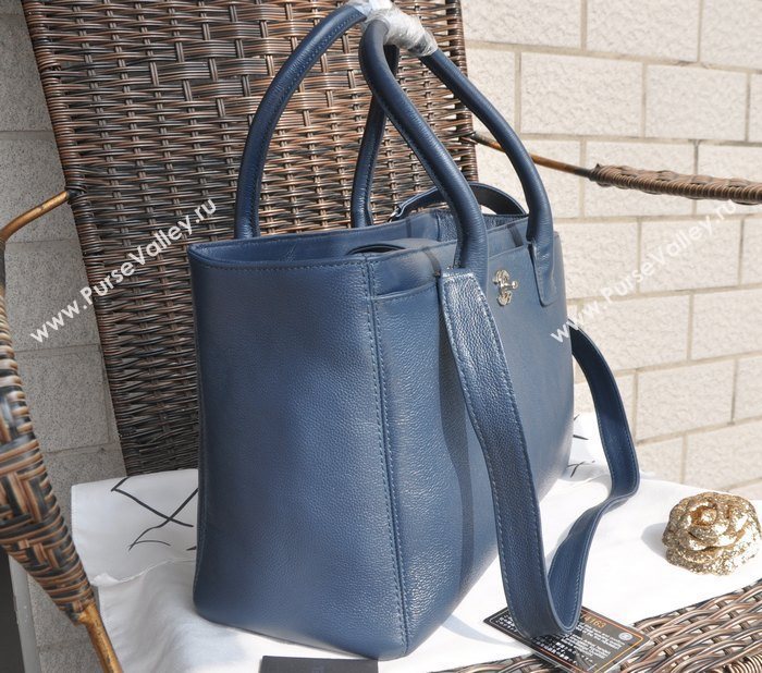 Chanel A66439 lambskin large shopping tote handbag blue bag 5801