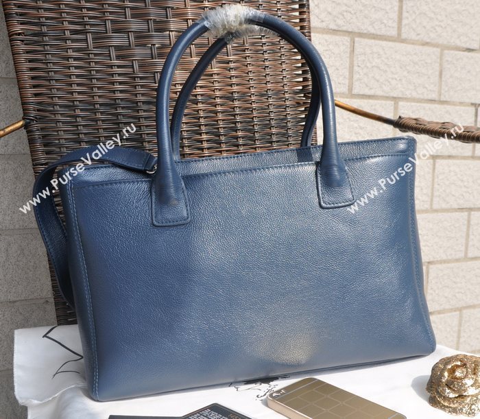 Chanel A66439 lambskin large shopping tote handbag blue bag 5801