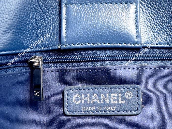 Chanel A66439 lambskin large shopping tote handbag blue bag 5801