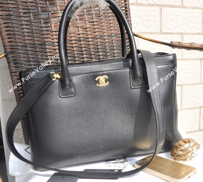Chanel A66439 lambskin large shopping tote handbag black bag 5802
