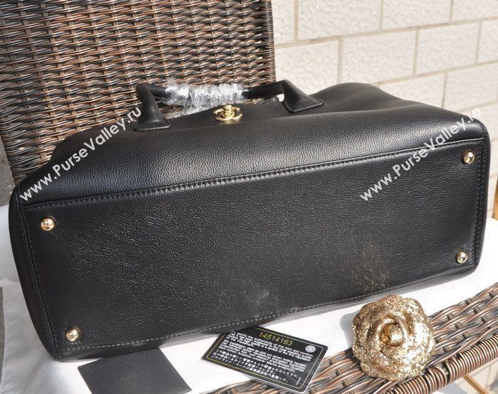 Chanel A66439 lambskin large shopping tote handbag black bag 5802