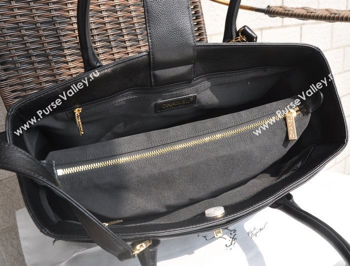 Chanel A66439 lambskin large shopping tote handbag black bag 5802