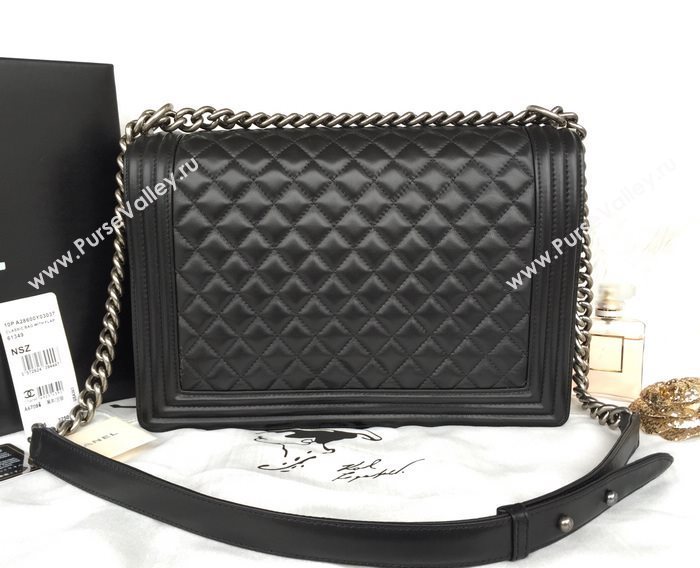 Chanel A67087 lambskin large le boy handbag black bag 5808