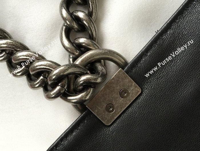 Chanel A67087 lambskin large le boy handbag black bag 5808