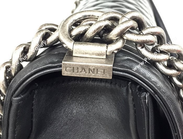 Chanel A67087 lambskin large le boy handbag black bag 5808