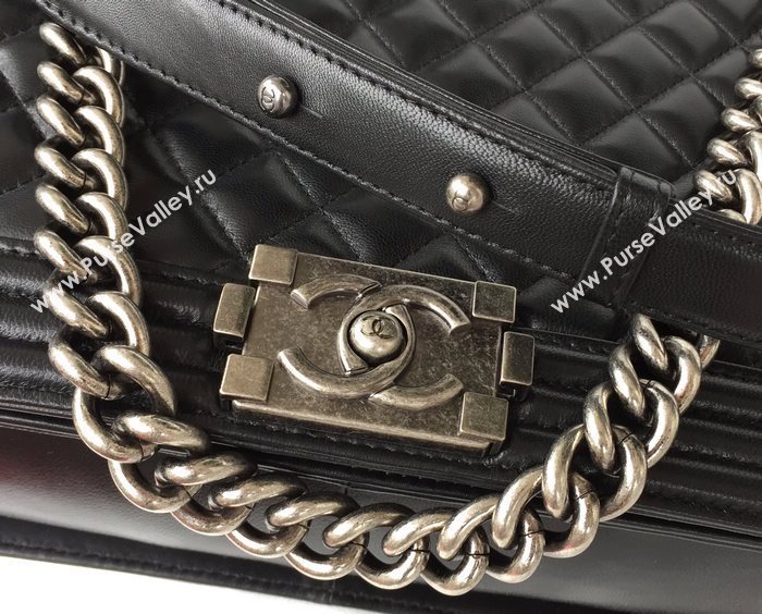 Chanel A67087 lambskin large le boy handbag black bag 5808