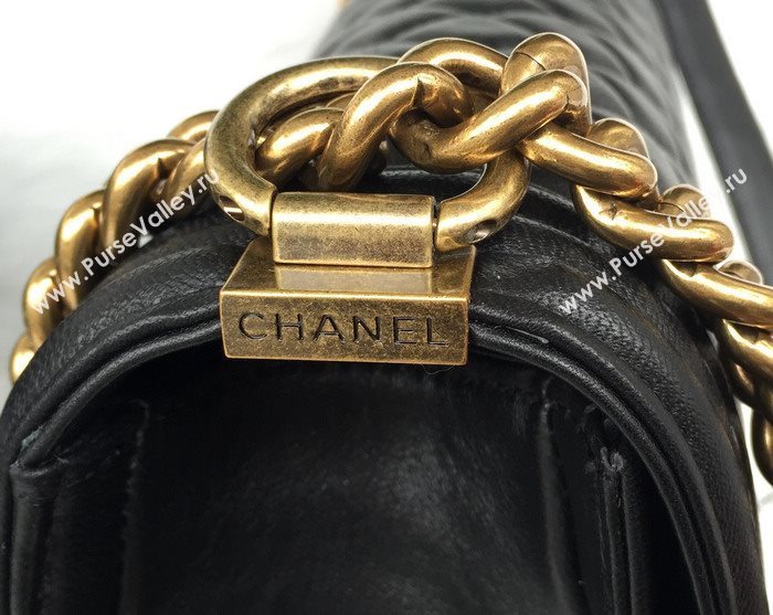 Chanel A67087 lambskin large le boy handbag black bag 5809