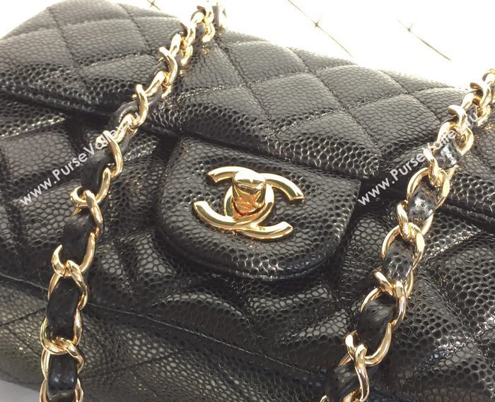 Chanel A1116 caviar lambskin small classic flap handbag black bag 5810