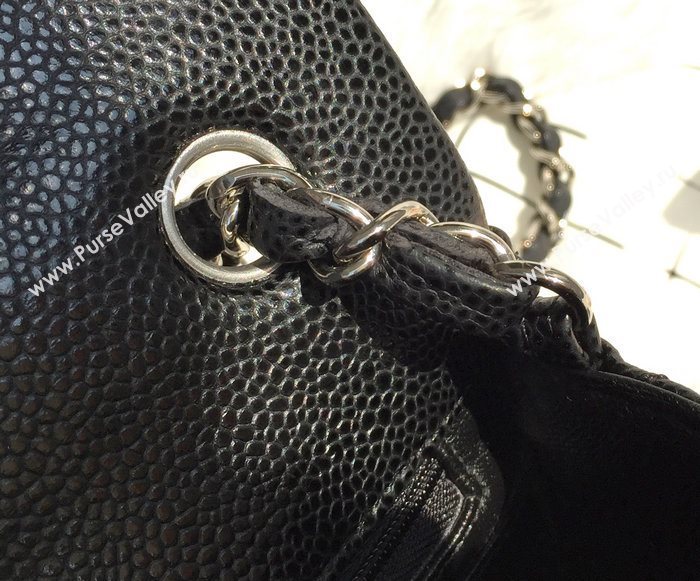 Chanel A1116 caviar lambskin small classic flap handbag black bag 5812