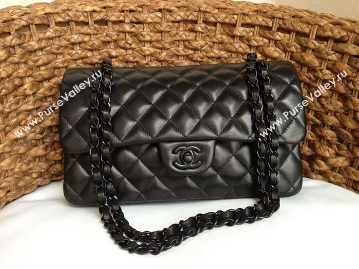 Chanel A1112 lambskin classic flap handbag black bag 5814