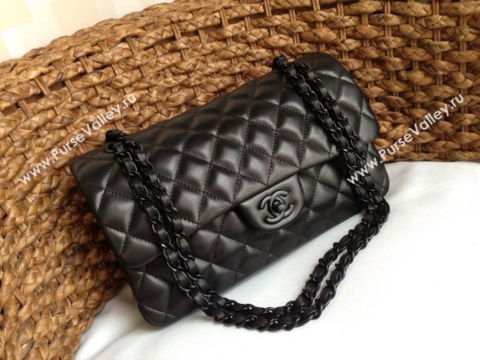 Chanel A1112 lambskin classic flap handbag black bag 5814