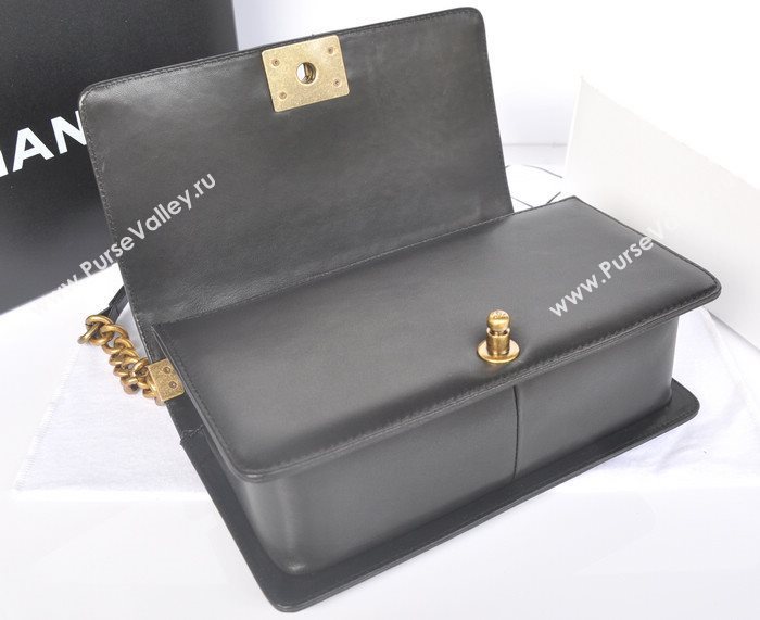 Chanel A67086 lambskin medium le boy handbag black bag 5816
