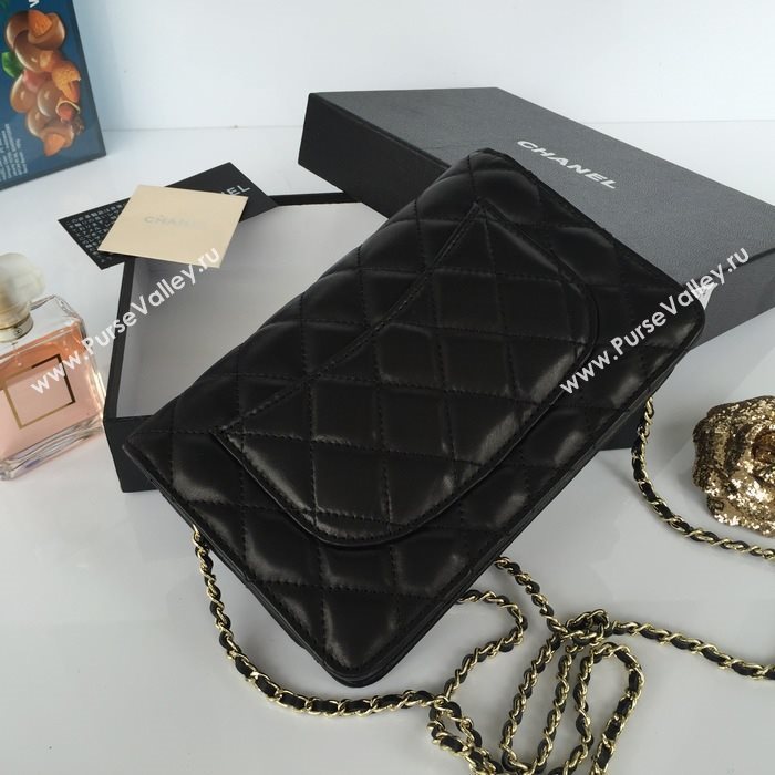 Chanel A33814 lambskin small woc handbag black bag 5817