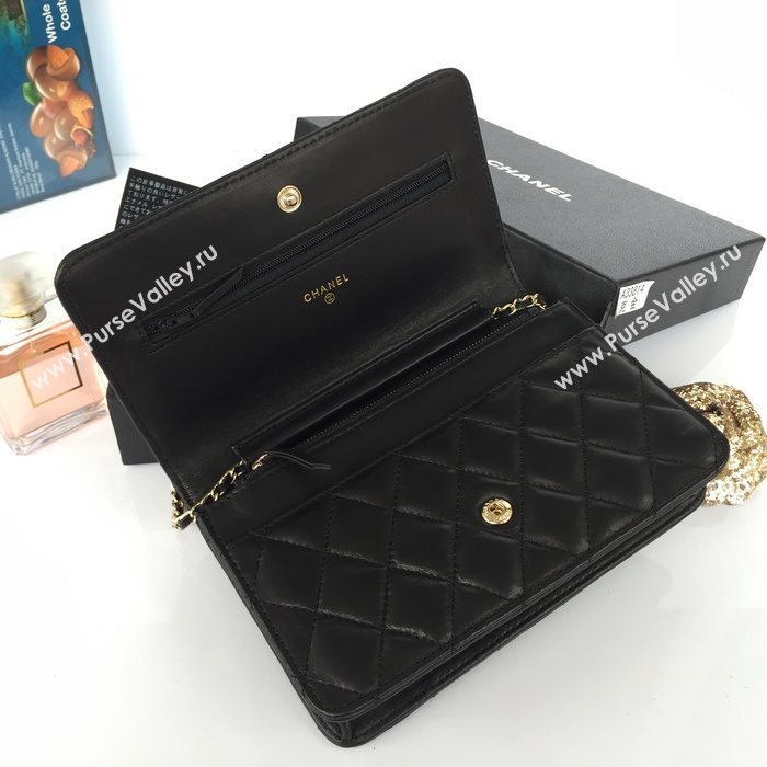 Chanel A33814 lambskin small woc handbag black bag 5817