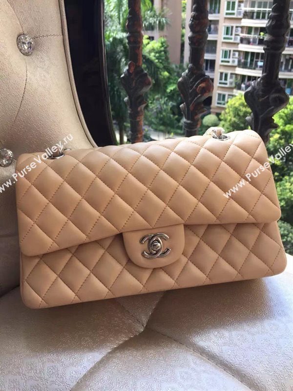 Chanel A1112 lambskin classic flap handbag apricot bag 5818