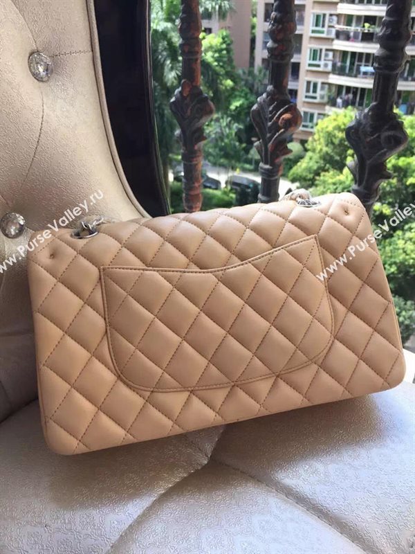 Chanel A1112 lambskin classic flap handbag apricot bag 5818