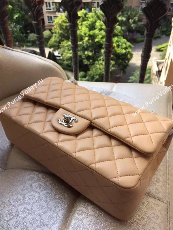 Chanel A1112 lambskin classic flap handbag apricot bag 5818