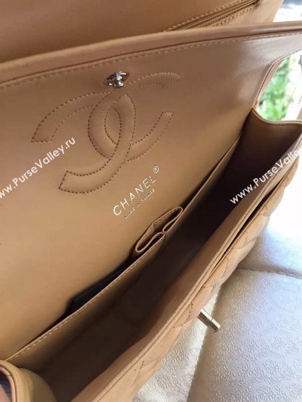 Chanel A1112 lambskin classic flap handbag apricot bag 5818