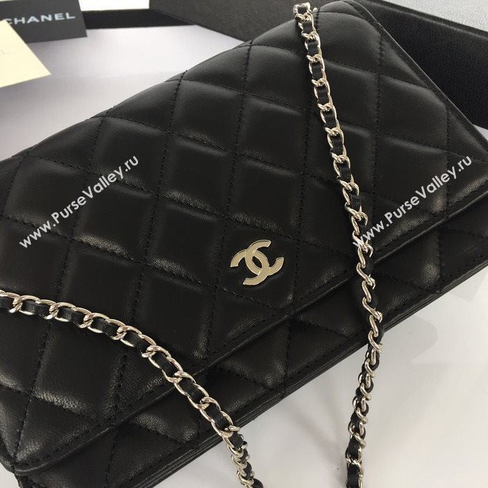 Chanel A33814 lambskin small woc handbag black bag 5819